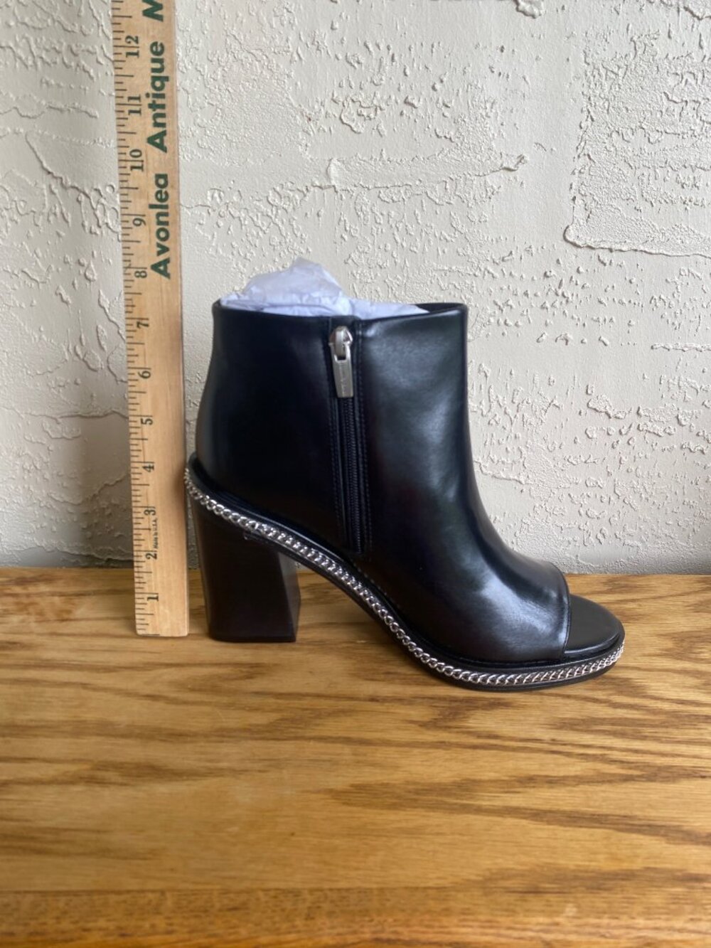 Vince Camuto VC-Bitnny Black Cow Paradise Leather Open Toe Booties Size 9M New - Picture 3 of 15